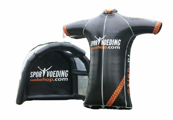 Opblaasbaar maatwerk product vergroting op aanvraag gemaakt voor sportvoeding.com